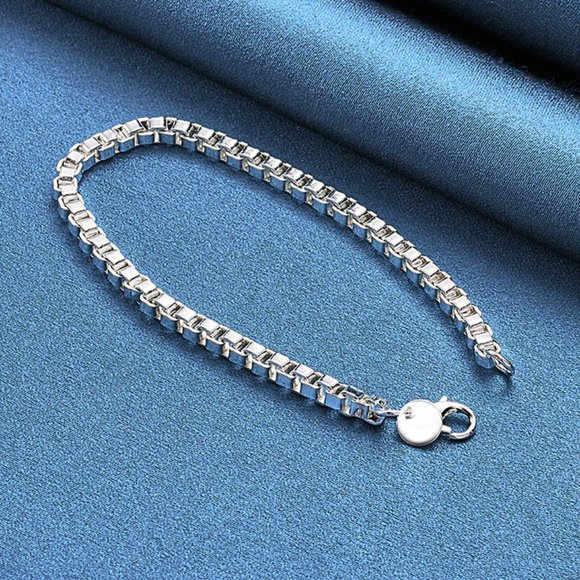 Beautiful Venetian Box Style Ladies Bracelet Stamped .925 Solid Sterling Silver - Picture 3 of 6